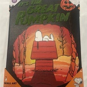 🔥🐶Peanuts It's The Great Pumpkin Wall Art - Red, Orange, Green🐶🔥